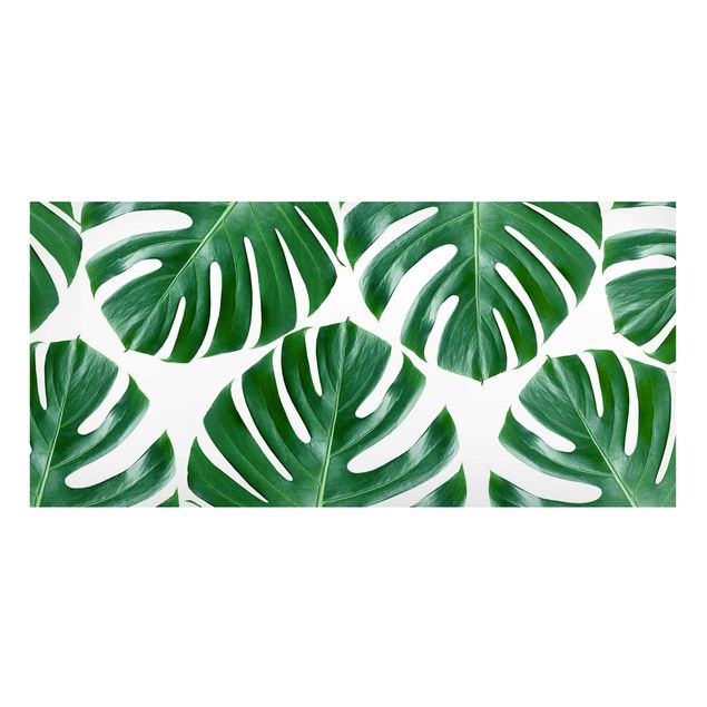 Magnetic memo board - Tropical Green Leaves Monstera