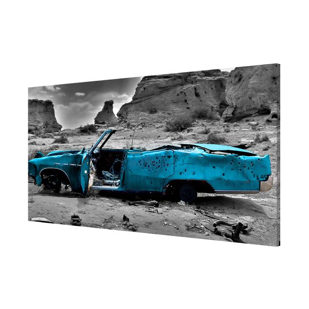 Magnetic memo board - Turquoise Cadillac
