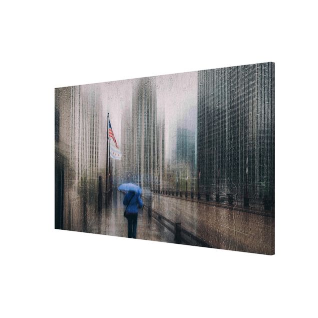 Magnetic memo board - Rainy Chicago