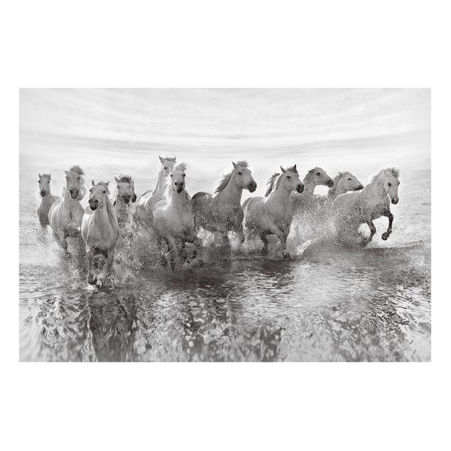 Magnetic memo board - White Horses In The Ocean