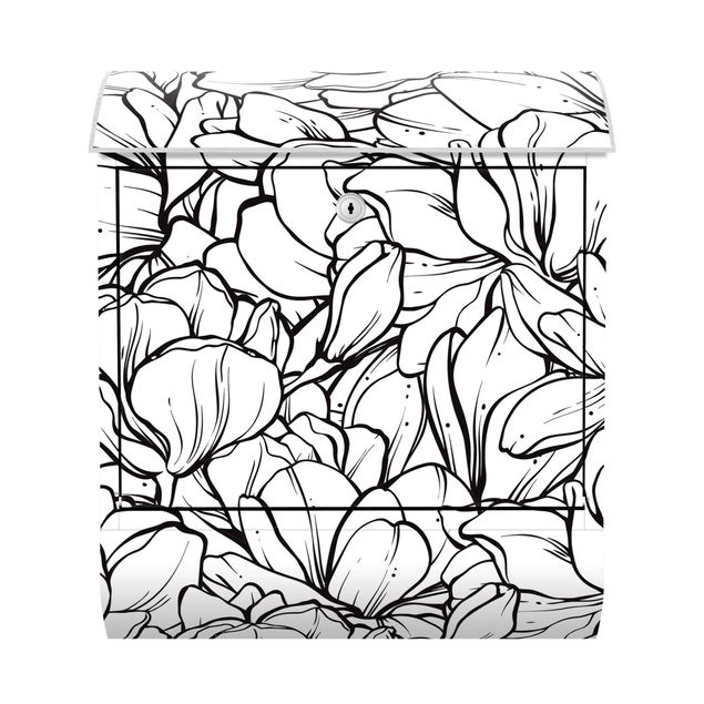 Letterbox - Sea Of Magnolia Blossoms Black And White