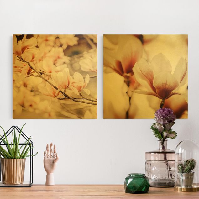 Print on canvas - Magnolia Flower Set