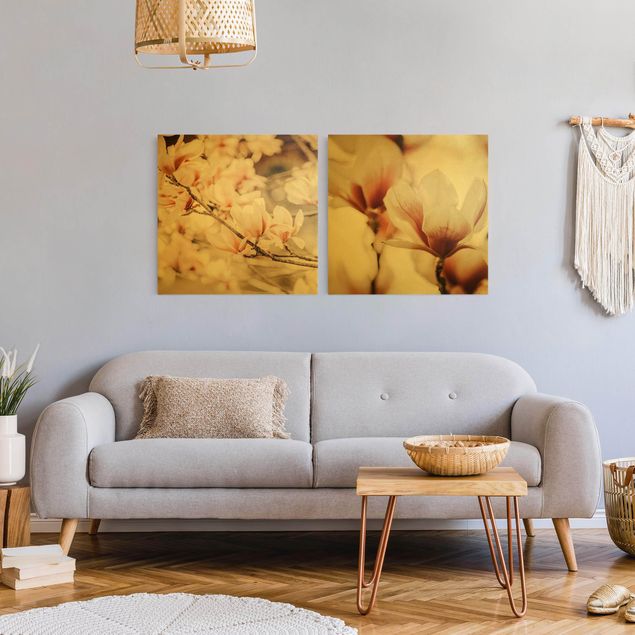 Print on canvas - Magnolia Flower Set