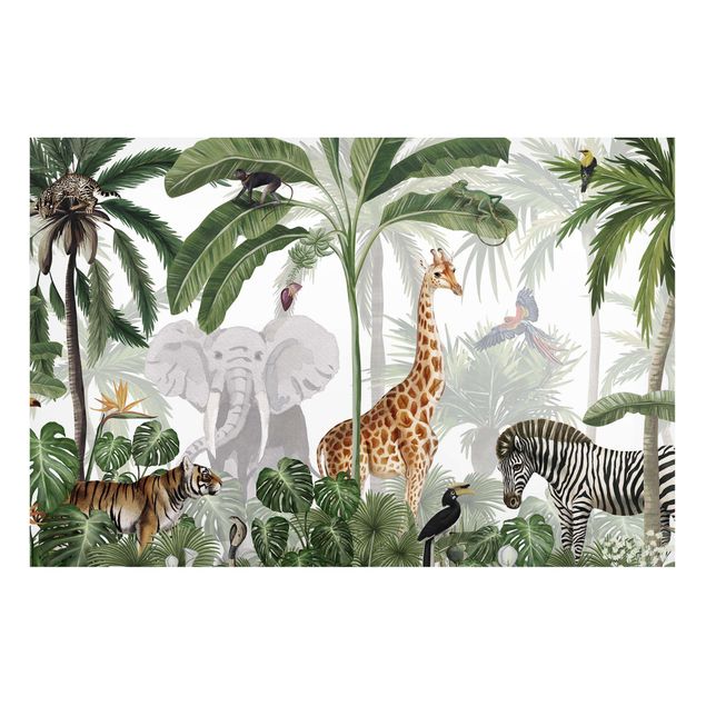 Magnetic memo board - Majestic animal world in the jungle