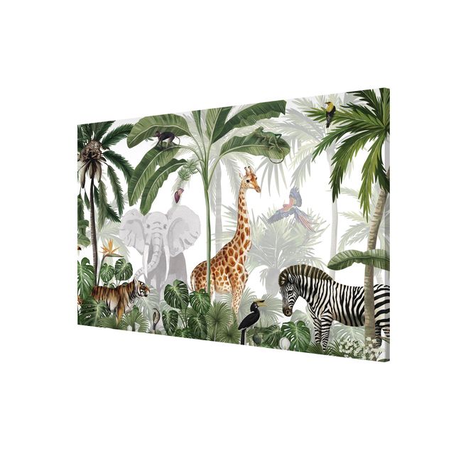 Magnetic memo board - Majestic animal world in the jungle