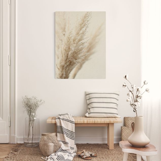 Canvas print gold - Macro Image Pampas Grass