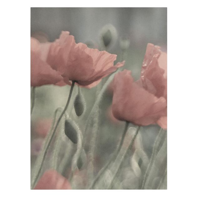 Natural canvas print - Picturesque Poppy - Portrait format 3:4