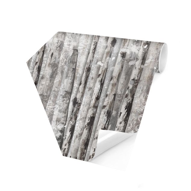 Self-adhesive hexagonal wallpaper - Picturesque Birch Forest