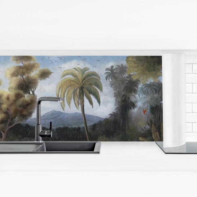Kitchen wall cladding - Picturesque Vintage Jungle