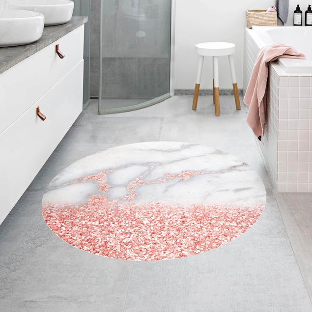 Modern rugs Marble Optics With Light Pink Confetti