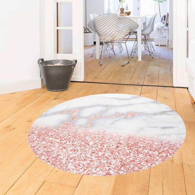 Abstract rugs Marble Optics With Light Pink Confetti