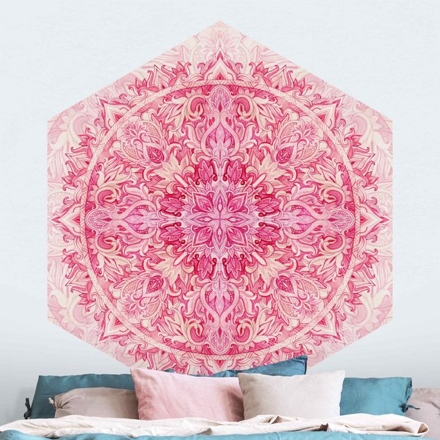 Wallpapers Mandala Watercolour Ornament Pattern Pink