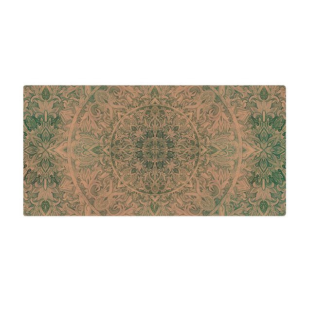 large floor mat Mandala Watercolour Ornament Pattern Turquoise