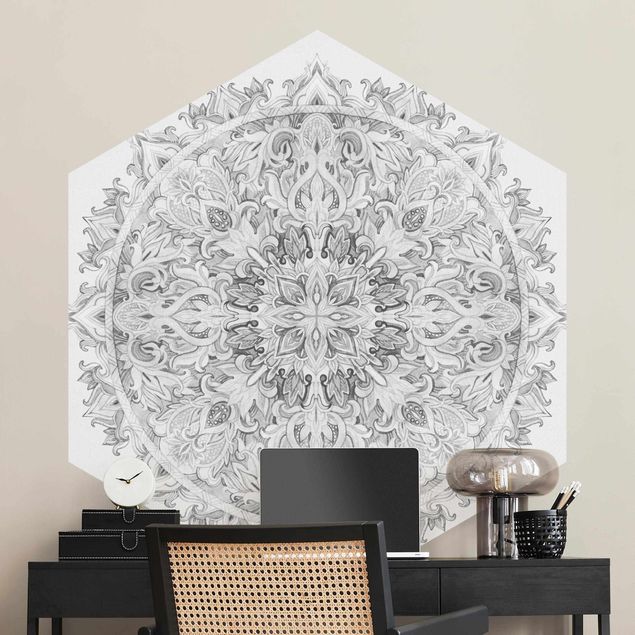 Wallpapers Mandala Watercolour Ornament Black And White