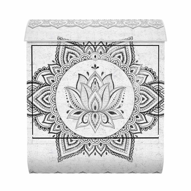 Letterbox - Mandala Lotus Concrete Look