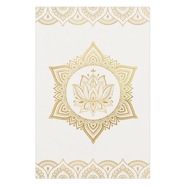 Window decoration - Mandala Lotus Illustration Ornament White Gold