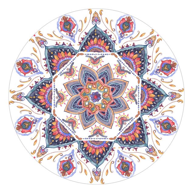 Self-adhesive round wallpaper - Mandala Meditation