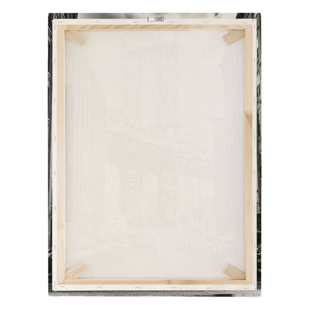 Natural canvas print - Manhattan Bridge in America - Portrait format 3:4