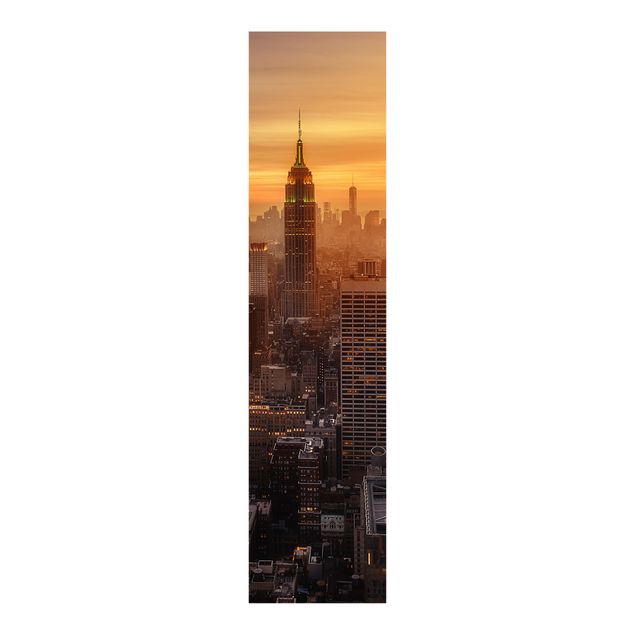Sliding panel curtains set - Manhattan Skyline Evening