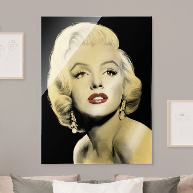 Glass print - Marilyn With Earrings