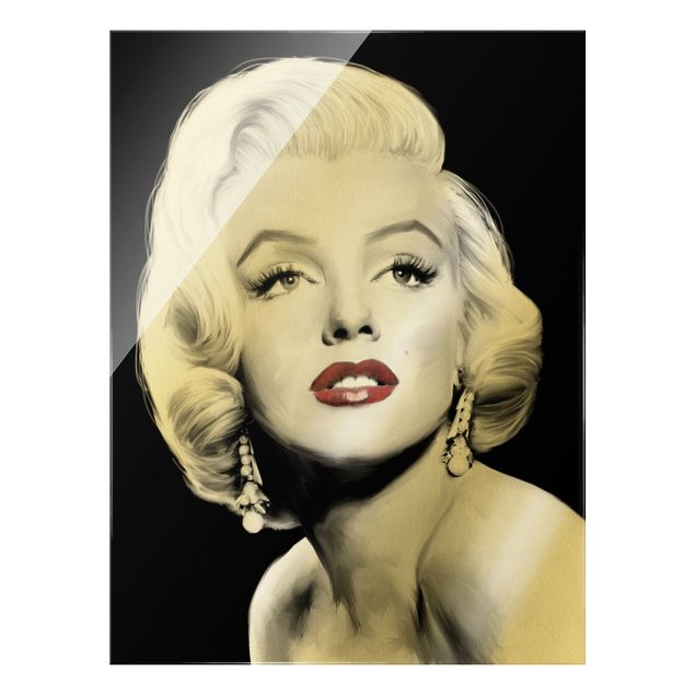 Glass print - Marilyn With Earrings