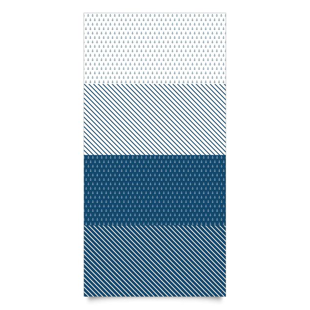 Adhesive film - Maritime Anchor Stripes Set - Polar White Prussian Blue