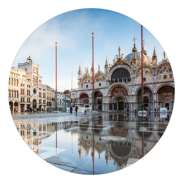 Self-adhesive round wallpaper - St Mark's Square In Venice