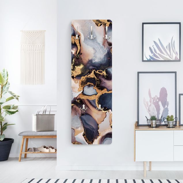 Coat rack modern - Marble Watercolour With Gold