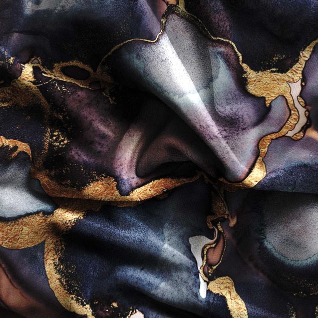 blackout curtains Marble Watercolour With Gold