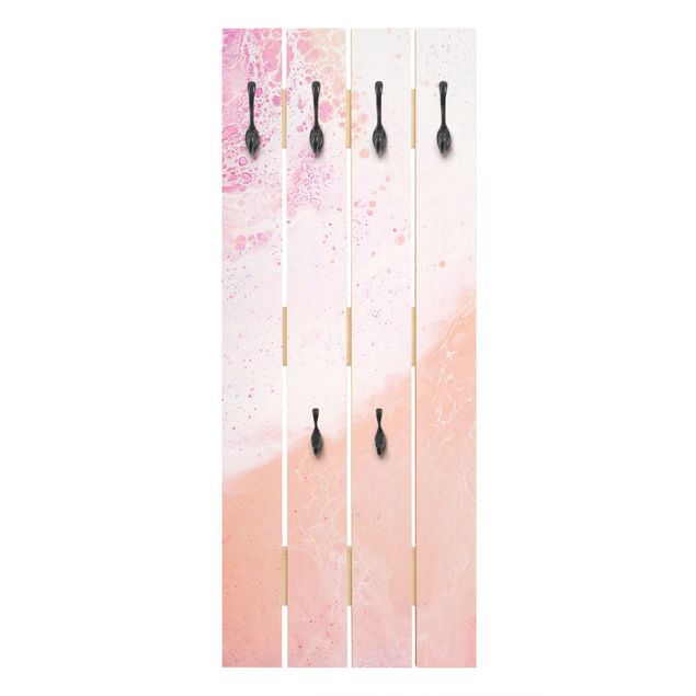 Wooden coat rack - Marble Effect Pastel Shade Of Pink