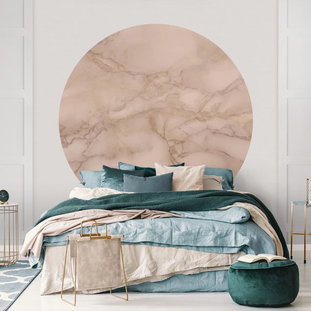Self-adhesive round wallpaper kitchen - Marble Look Grey Brown