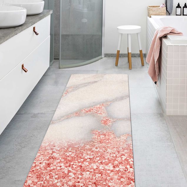 modern abstract rug Marble Optics With Light Pink Confetti