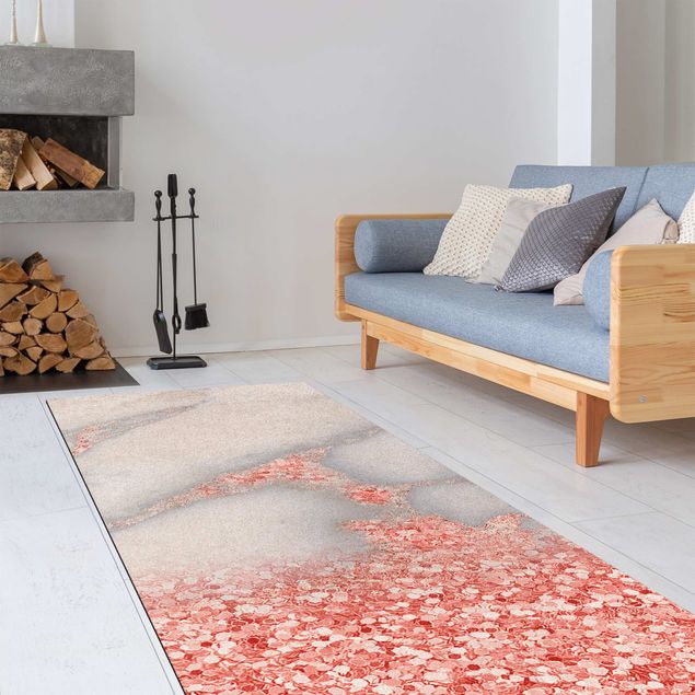 contemporary rugs Marble Optics With Light Pink Confetti
