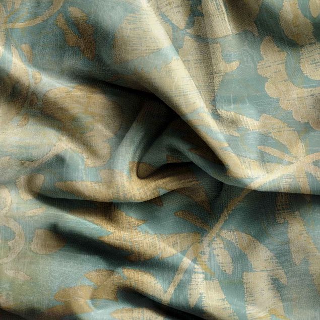 Patterned curtains Moroccan Collage In Gold And Turquoise II