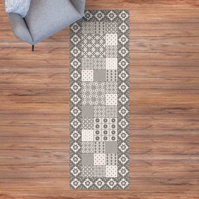 hallway runner Moroccan Tiles Combination Marrakech With Tile Frame