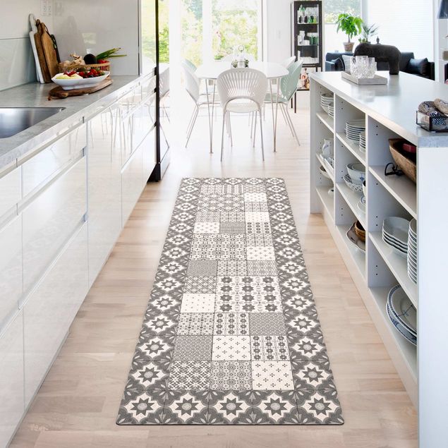 tile effect rug Moroccan Tiles Combination Marrakech With Tile Frame