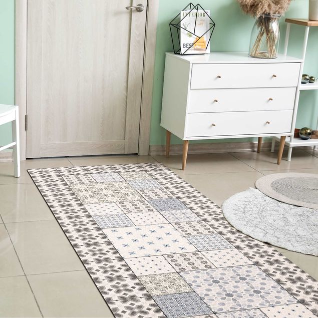 Modern rugs Moroccan Tiles Combination Rabat With Tile Frame