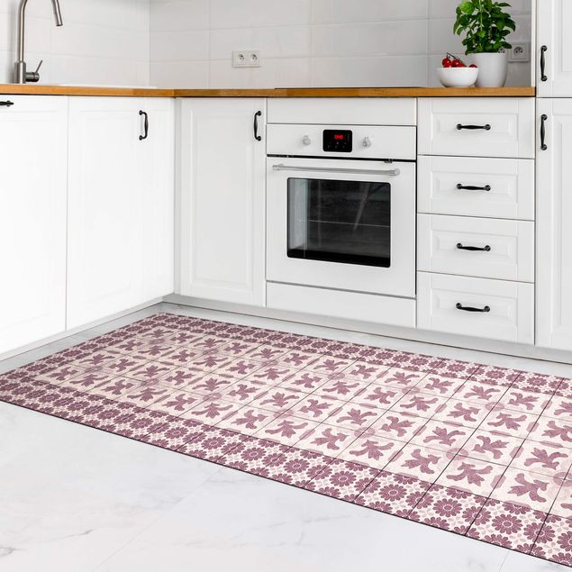 Modern rugs Moroccan Tiles With Ornaments With Tile Frame