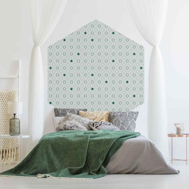 Self-adhesive hexagonal pattern wallpaper - Moroccan Star Line Pattern