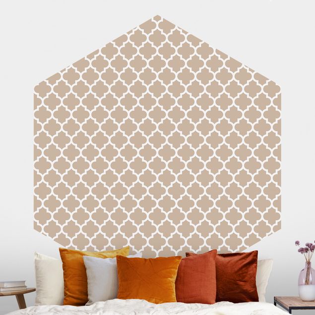 Wallpapers Moroccan Pattern With Ornaments In Front Of Beige