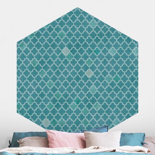 Hexagonal wall mural Moroccan Ornament Pattern