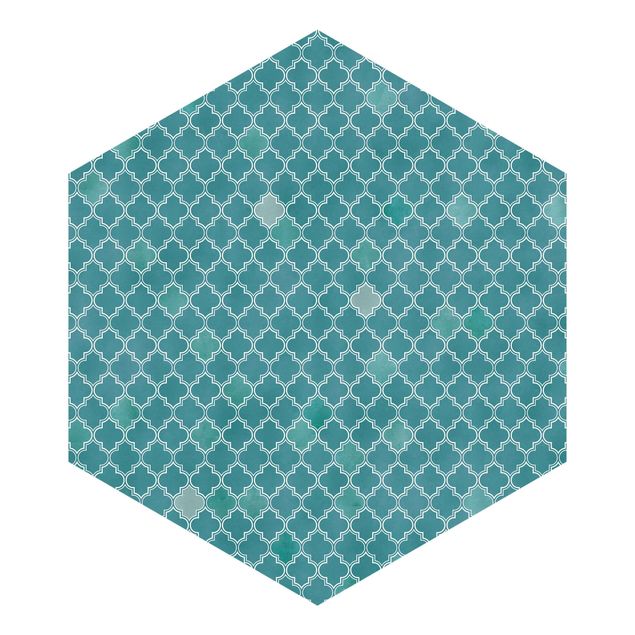 Self-adhesive hexagonal pattern wallpaper - Moroccan Ornament Pattern