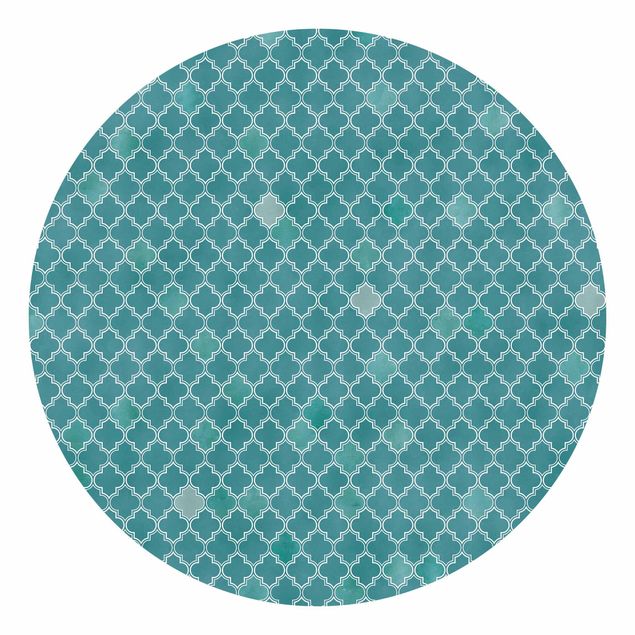 Self-adhesive round wallpaper - Moroccan Ornament Pattern