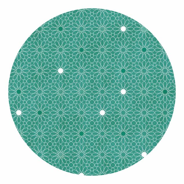 Self-adhesive round wallpaper - Moroccan Stars Pattern