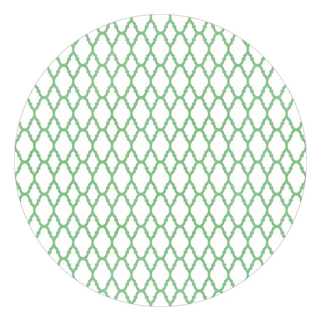 Self-adhesive round wallpaper - Moroccan Honeycomb Line Pattern