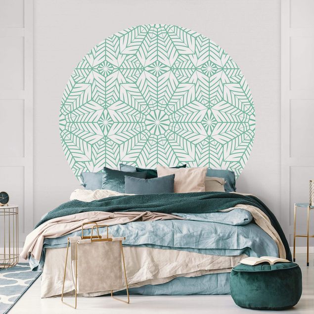 Wallpapers Moroccan XXL Tile Pattern In Turquoise
