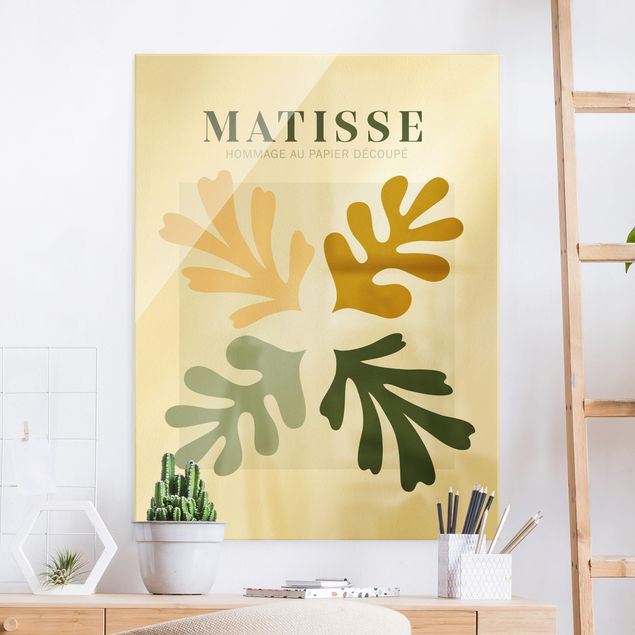 Glass print - Matisse Interpretation - Leaves - Portrait format