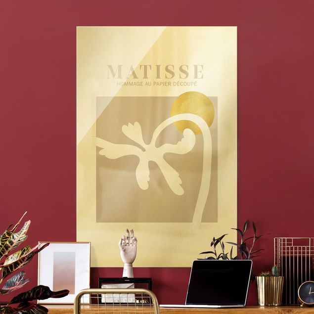 Glass print - Matisse Interpretation - Palm Tree And Sun - Portrait format