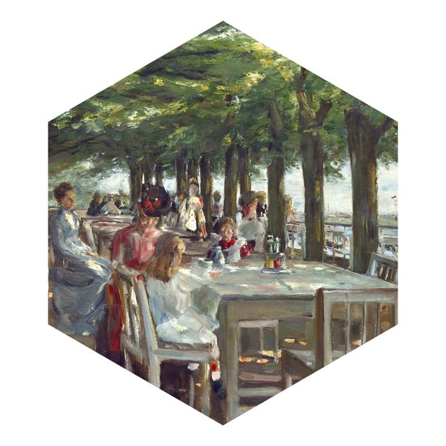 Self-adhesive hexagonal pattern wallpaper - Max Liebermann - The Restaurant Terrace Jacob