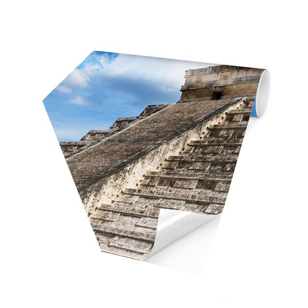 Self-adhesive hexagonal pattern wallpaper - Mayan Temple